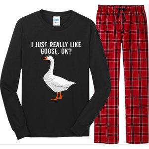 Cute Goose For Men Women Waterfowl Bird Goose Lover Long Sleeve Pajama Set