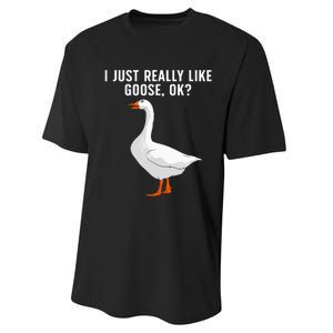 Cute Goose For Men Women Waterfowl Bird Goose Lover Performance Sprint T-Shirt