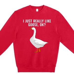 Cute Goose For Men Women Waterfowl Bird Goose Lover Premium Crewneck Sweatshirt