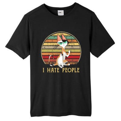 Cat Gifts For Cat Lovers Funny Mid Finger Cat I Hate People Tall Fusion ChromaSoft Performance T-Shirt