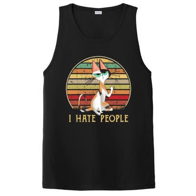 Cat Gifts For Cat Lovers Funny Mid Finger Cat I Hate People PosiCharge Competitor Tank