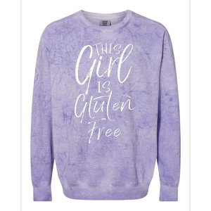 Cute Gluten Free Gift For Women Fun This Girl Is Gluten Free Colorblast Crewneck Sweatshirt