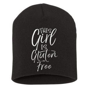 Cute Gluten Free Gift For Women Fun This Girl Is Gluten Free Short Acrylic Beanie