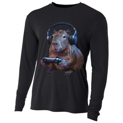 Capybara Gaming Funny Gamer Capybara Design Classic Cooling Performance Long Sleeve Crew