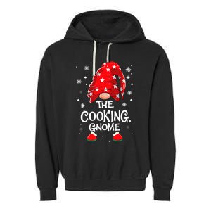 Cooking Gnome Funny Chef Matching Family Christmas Pajama Garment-Dyed Fleece Hoodie