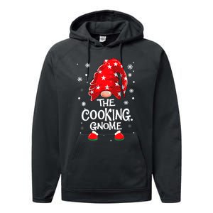 Cooking Gnome Funny Chef Matching Family Christmas Pajama Performance Fleece Hoodie