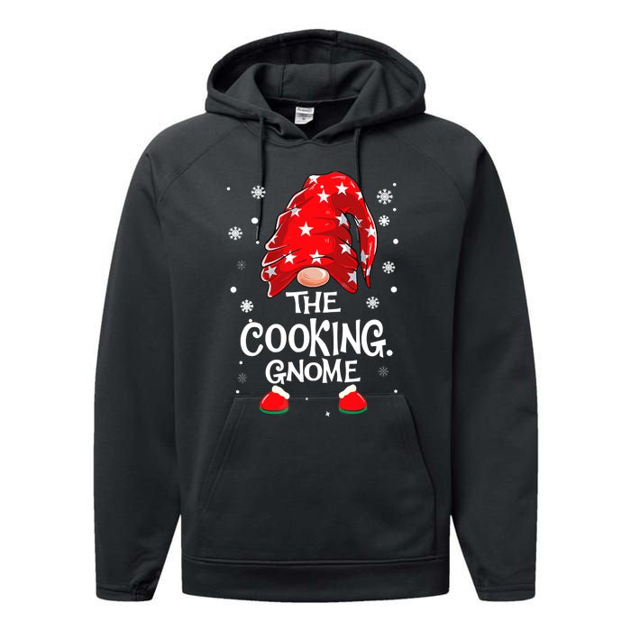 Cooking Gnome Funny Chef Matching Family Christmas Pajama Performance Fleece Hoodie