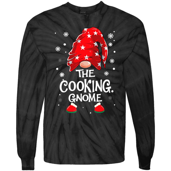 Cooking Gnome Funny Chef Matching Family Christmas Pajama Tie-Dye Long Sleeve Shirt