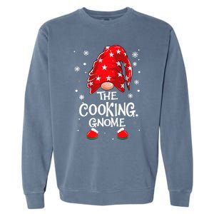 Cooking Gnome Funny Chef Matching Family Christmas Pajama Garment-Dyed Sweatshirt