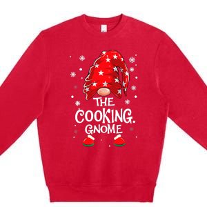 Cooking Gnome Funny Chef Matching Family Christmas Pajama Premium Crewneck Sweatshirt