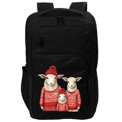 Christmas Goat Family Matching Outfit Impact Tech Backpack