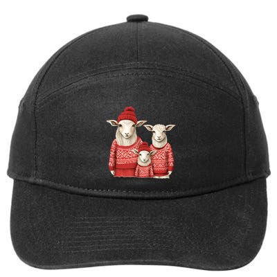 Christmas Goat Family Matching Outfit 7-Panel Snapback Hat