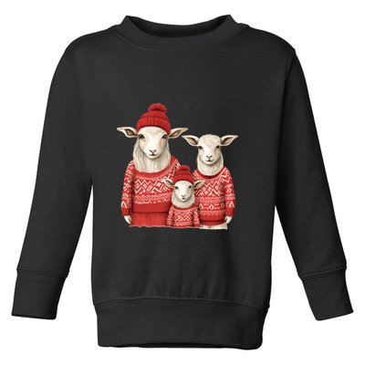Christmas Goat Family Matching Outfit Toddler Sweatshirt