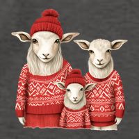 Christmas Goat Family Matching Outfit Vector Backpack