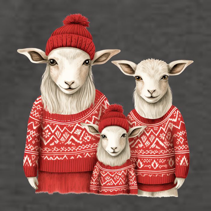 Christmas Goat Family Matching Outfit Vector Backpack