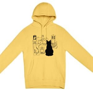 Cat Gallery Funny Cat Drawing Art Artist Artistic Cat Lovers Premium Pullover Hoodie