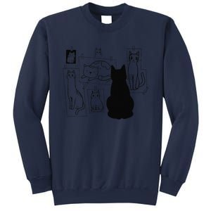 Cat Gallery Funny Cat Drawing Art Artist Artistic Cat Lovers Sweatshirt