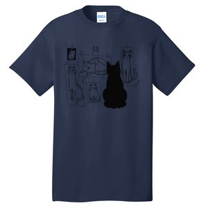 Cat Gallery Funny Cat Drawing Art Artist Artistic Cat Lovers Tall T-Shirt