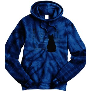 Cat Gallery Funny Cat Drawing Art Artist Artistic Cat Lovers Tie Dye Hoodie