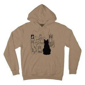 Cat Gallery Funny Cat Drawing Art Artist Artistic Cat Lovers Hoodie