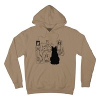 Cat Gallery Funny Cat Drawing Art Artist Artistic Cat Lovers Hoodie