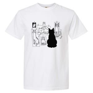 Cat Gallery Funny Cat Drawing Art Artist Artistic Cat Lovers Garment-Dyed Heavyweight T-Shirt