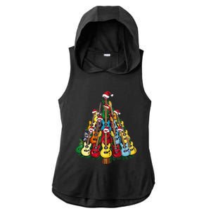 Christmas Guitar For Music Loversand Ladies PosiCharge Tri-Blend Wicking Draft Hoodie Tank