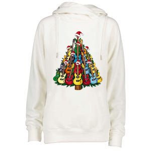 Christmas Guitar For Music Loversand Womens Funnel Neck Pullover Hood