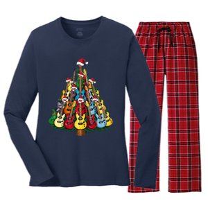 Christmas Guitar For Music Loversand Women's Long Sleeve Flannel Pajama Set 