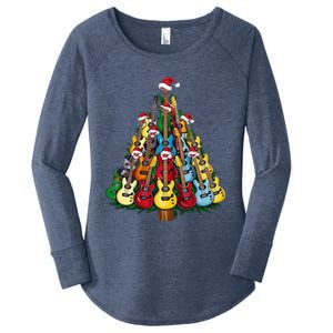 Christmas Guitar For Music Loversand Women's Perfect Tri Tunic Long Sleeve Shirt