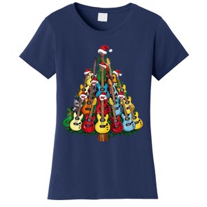 Christmas Guitar For Music Loversand Women's T-Shirt