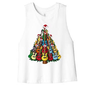 Christmas Guitar For Music Loversand Women's Racerback Cropped Tank