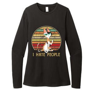 Cat Gifts For Cat Lovers Funny Mid Finger Cat I Hate People Womens CVC Long Sleeve Shirt