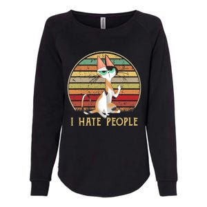 Cat Gifts For Cat Lovers Funny Mid Finger Cat I Hate People Womens California Wash Sweatshirt