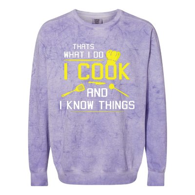 Chef Geek Food FUNNY I COOK AND I KNOW THINGS Colorblast Crewneck Sweatshirt