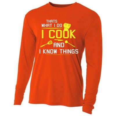 Chef Geek Food FUNNY I COOK AND I KNOW THINGS Cooling Performance Long Sleeve Crew