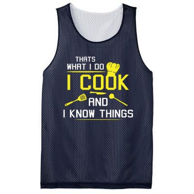 Chef Geek Food FUNNY I COOK AND I KNOW THINGS Mesh Reversible Basketball Jersey Tank