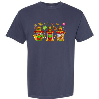 Cute Gnomes Funny Cinco De Mayo Mexican Fiesta Party Garment-Dyed Heavyweight T-Shirt