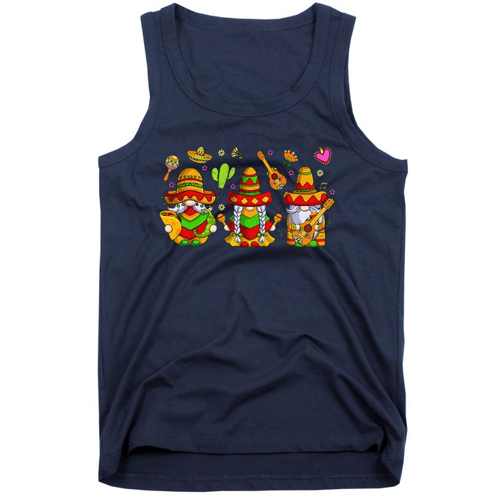 Cute Gnomes Funny Cinco De Mayo Mexican Fiesta Party Tank Top