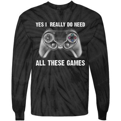 Cool Gaming For Gamer Video Game Controller Gamers Tie-Dye Long Sleeve Shirt