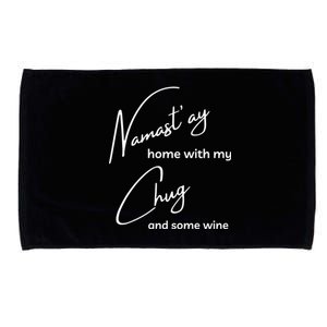 Chug Gift Funny Namastay For Yoga And Dog Lovers Gift Microfiber Hand Towel