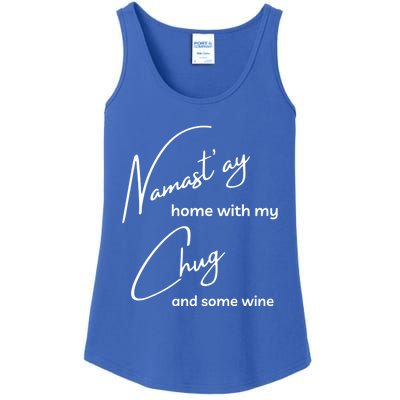 Chug Gift Funny Namastay For Yoga And Dog Lovers Gift Ladies Essential Tank