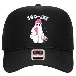 Cute Ghost Funny Halloween Boujee Boo Jee High Crown Mesh Back Trucker Hat