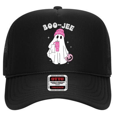 Cute Ghost Funny Halloween Boujee Boo Jee High Crown Mesh Back Trucker Hat