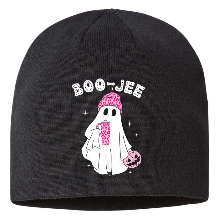 Cute Ghost Funny Halloween Boujee Boo Jee Sustainable Beanie