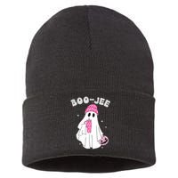 Cute Ghost Funny Halloween Boujee Boo Jee Sustainable Knit Beanie