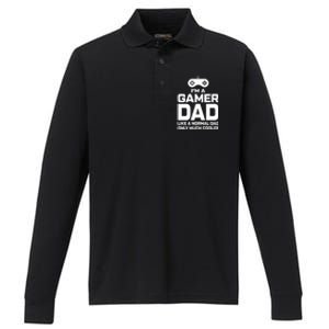 Cool Gaming Fathers Day Im A Dad Gamer Cool Gift Gamer Dad Gift Performance Long Sleeve Polo