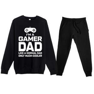 Cool Gaming Fathers Day Im A Dad Gamer Cool Gift Gamer Dad Gift Premium Crewneck Sweatsuit Set