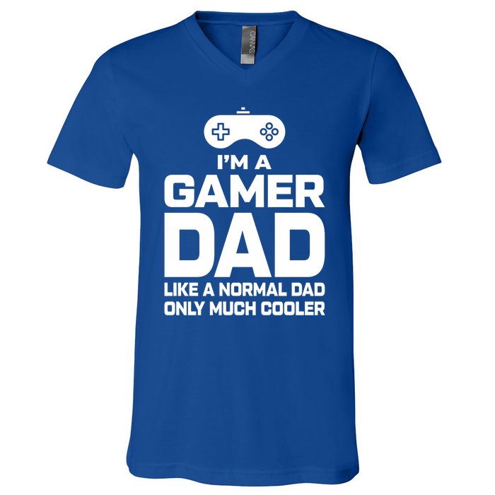 Cool Gaming Fathers Day Im A Dad Gamer Cool Gift Gamer Dad Gift V-Neck T-Shirt