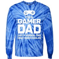 Cool Gaming Fathers Day Im A Dad Gamer Cool Gift Gamer Dad Gift Tie-Dye Long Sleeve Shirt